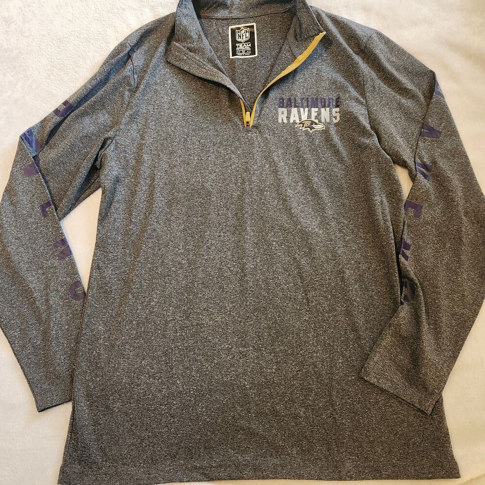 NFL Team Apparel Baltimore Ravens Men's 1/4 Zip Pullover Jacket - Size M - EUC